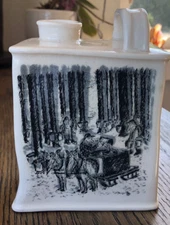Vintage KOPOTS Vermont Ed Koren Maple Syrup Ceramic Porcelain Container