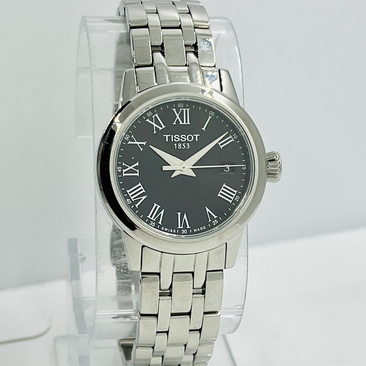 Tissot Women's Classic Dream Silver/Black Sapphire 28mm Steel Watch T129210A