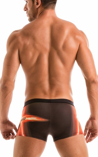 Geronimo Mens Swimwear Square Cut Boxer Trunks Swim Suit Black 1911b1 - Afbeelding 4 van 5
