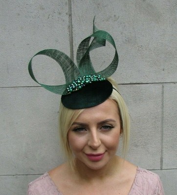 bottle green fascinator