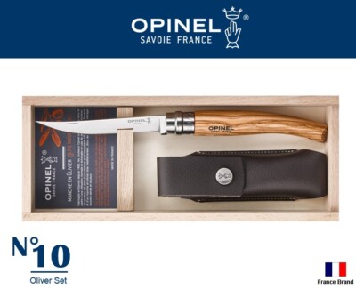 Opinel France Folding Knife Slim No10 Olive Pouch Set With Wood Box 001090