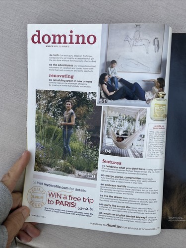 Vintage DOMINO MAGAZINE March 2009 Back Issue/ Conde Nast - Picture 4 of 7