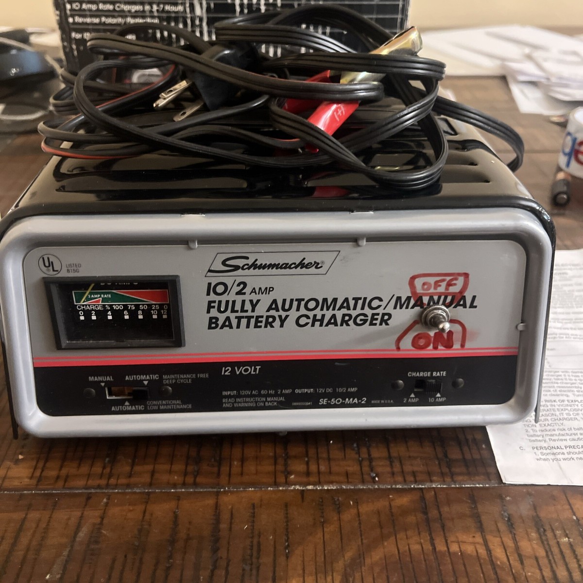 Twin Rate Schumacher Se-50ma 10 Amp 12v Automatic / Manual Battery