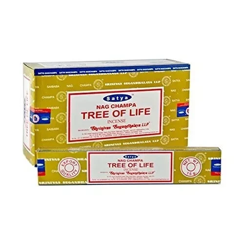 Satya Tree of Life Agarbatti Incense Sticks 15 Grams x 12 Packs 180gm in a box Foto 3 de 4