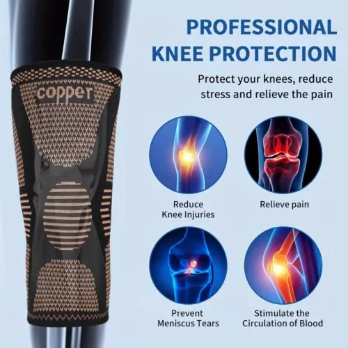 Copper Knee Sleeve Running Working Out Fitness Weightlifting for Women and Men - Picture 8 of 24