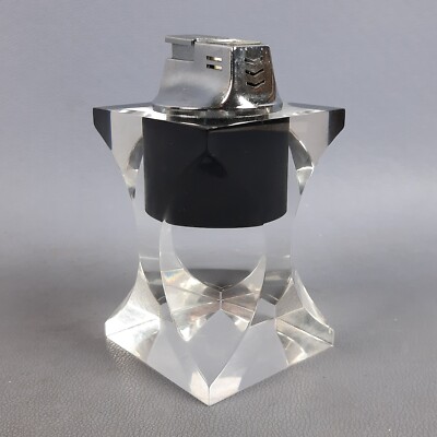 EEI Design Accendino Da Tavolo Aus Plexiglas Und Metall Im Modernariato Der 80er
