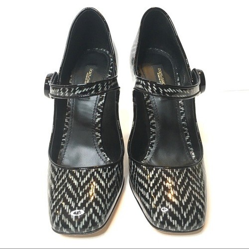 Dolce & Gabbana Chevron Zig Zag Mary Jane Pump 38 7.5 EUC - Picture 4 of 10