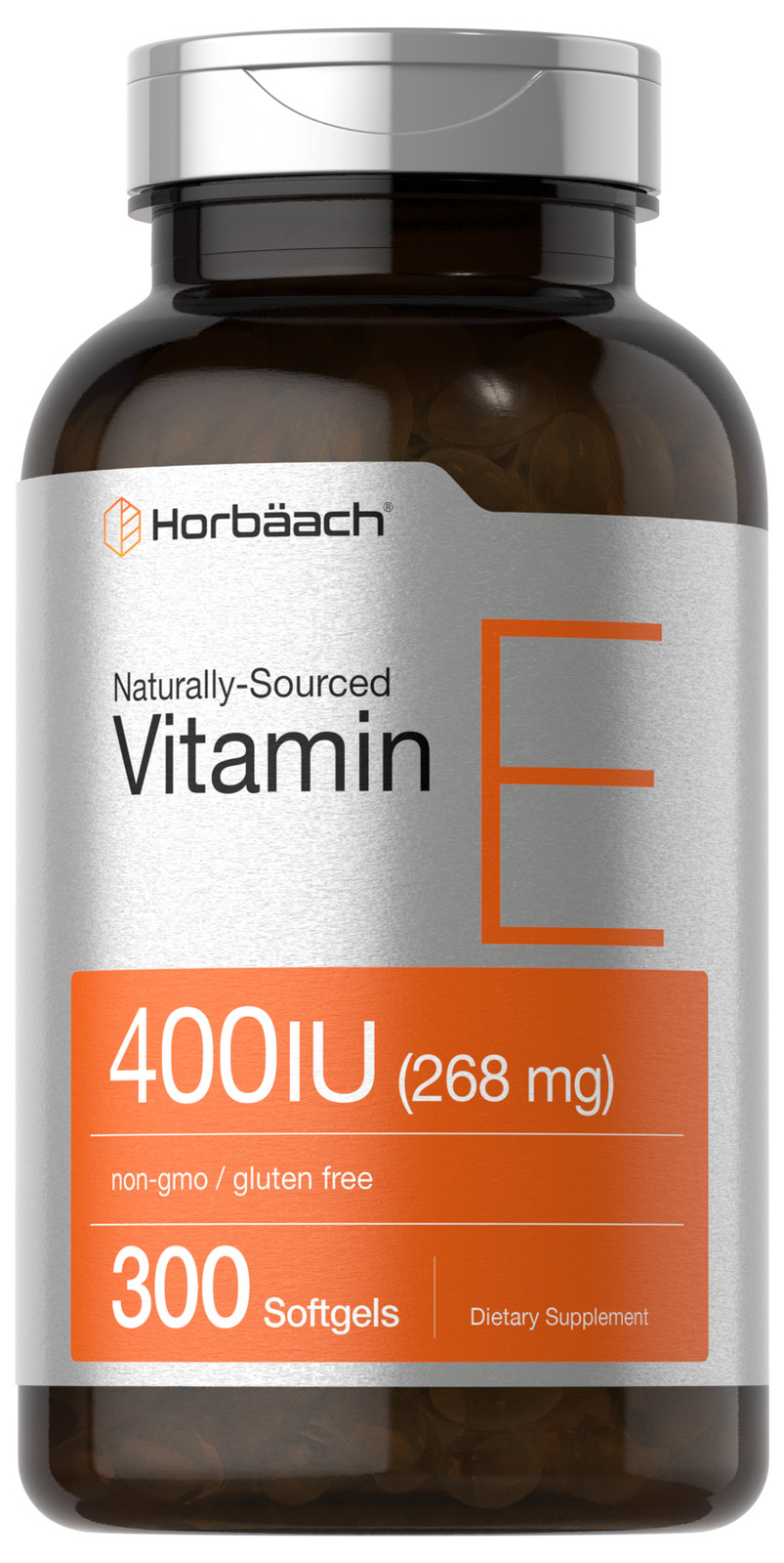 Витамин Е 400 МЕ | 268мг | 300 мягких таблеток | Без ГМО | от Хорбааха
