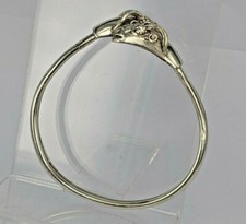925 Sterling silver twin Rams head sterling silver bangle 