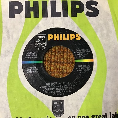 45 RPM Johnny Hallyday PHILIPS 40024 Be Bop a Lula / I Got A Woman VG+
