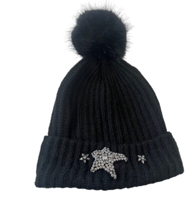 Victoria\'s Secret Black Pom Pom Hat NEW VICTORIA main image 3