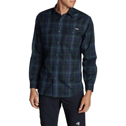 Chemise Eddie Bauer Homme 2XLT – Flanelle Rouge épaisse, Style Vintage Outdoor