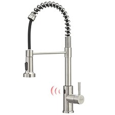 with Pull Down Sprayer, Single Handle Brushed Nickel Touchless Kitchen Faucet