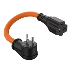 1FT 12AWG Right-Angle 15 Amp to 20 Amp Plug Adapter Cable90-Degree 15 AMP House
