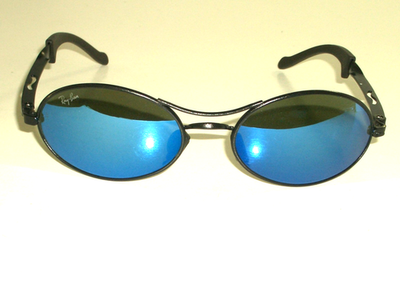 小物 RayBan sunglasses round l Blue lens VINTAGE B&L RAY-BAN G15 BLUE MIRROR BLACK ECLIPSE BIKERS ORBS