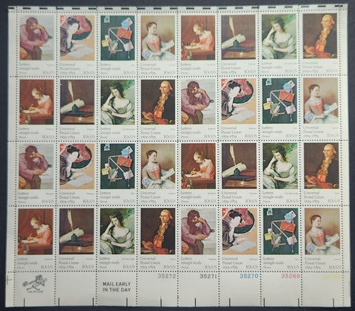US Scott 1530-1537 - Univeral Postal Union - MNH - 1974 Issue - Full Sheet