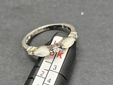 Vintage Sterling 925 Ring Two Stones Mother Of Pearl Appearance Size 7