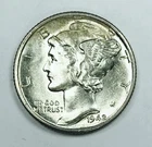 1942 D MERCURY DIME! GEM BU+++! TOUGH THIS NICE! BEAUTIFUL PIECE! WOW! NR #G2201