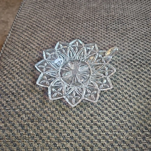 Federal Glass Mini Hurricane Fairy Lamp base, Bottom Only, 5 1/4"Across Vintage