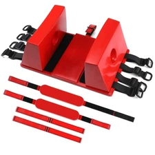 Jenaai Head Immobilizer for Backboard Spine Board Adjustable Straps Red