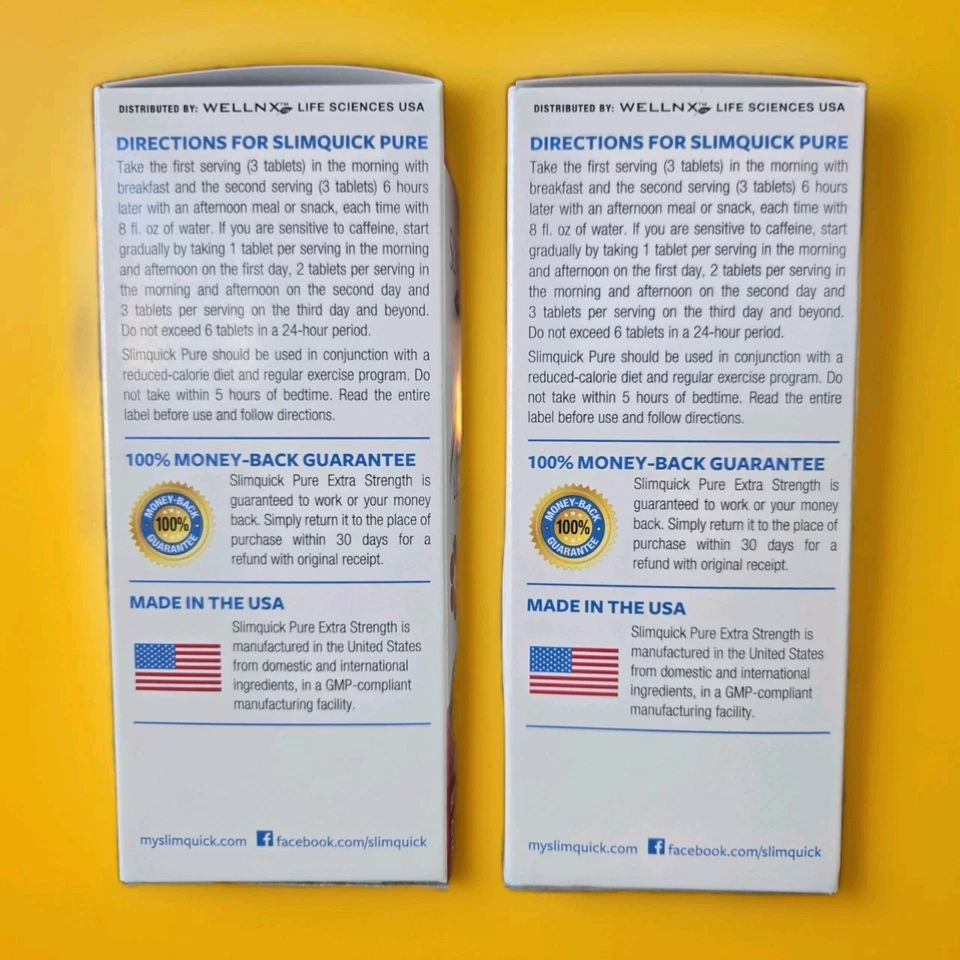 Suplemento dietético Slimquick Pure Extra Strength pérdida de peso para mujeres. Pack de 2 Foto 2 de 4