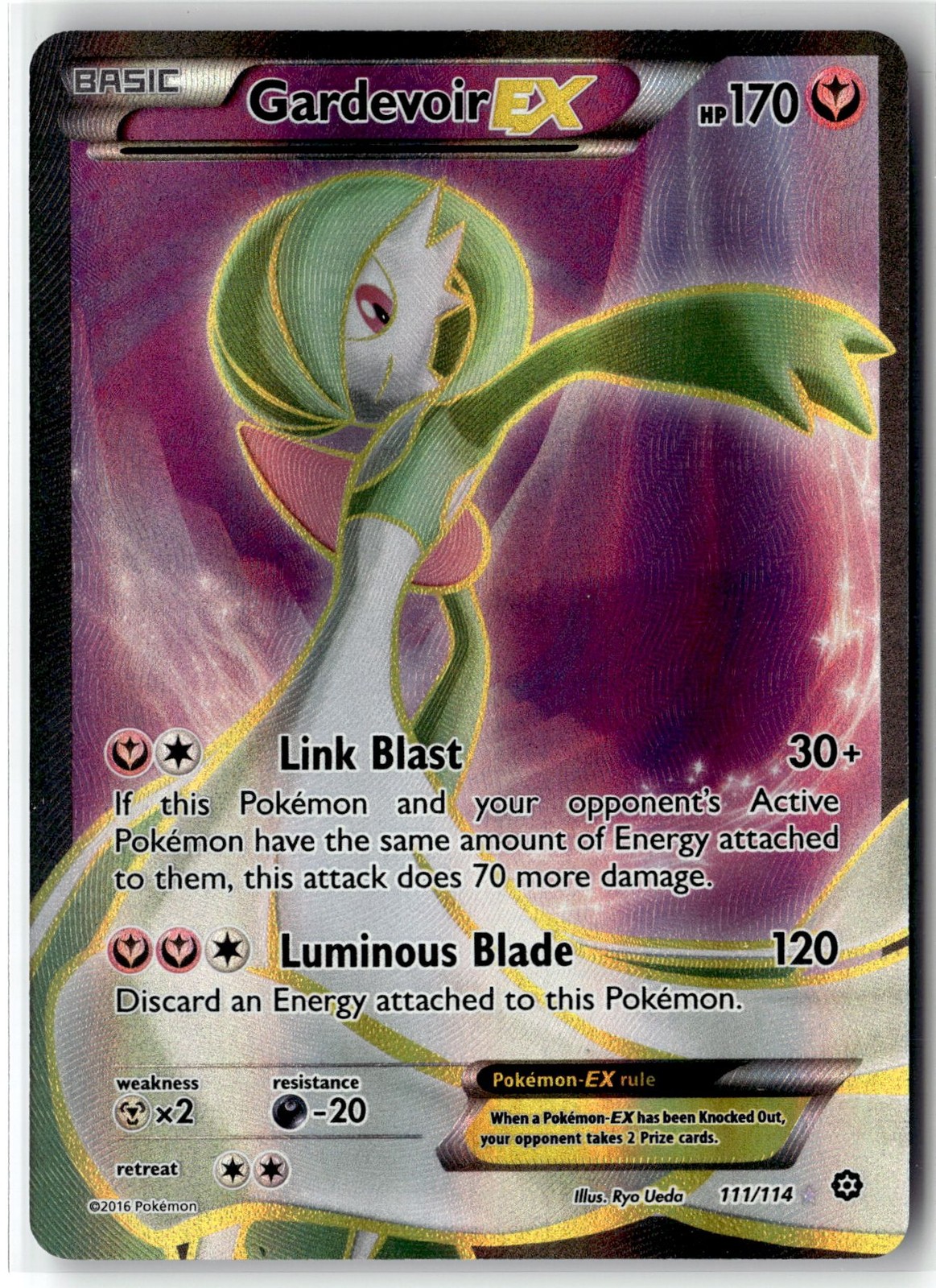 Gardevoir EX ⭐️ 111/114 Holo Rare Ultra Steam Siege 2016 Pokemon NM