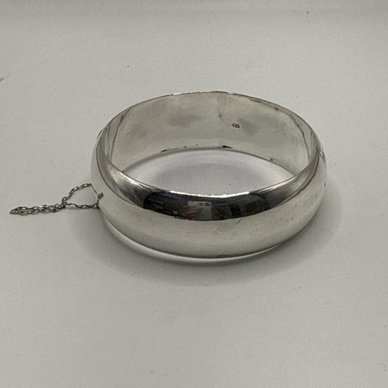 Sterling Silver Thick Hinged Bangle Bracelet 25.9… - image 1