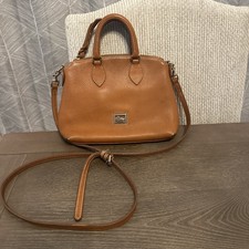 Dooney  Bourke Pebble Leather Satchel with Crossbody Tan