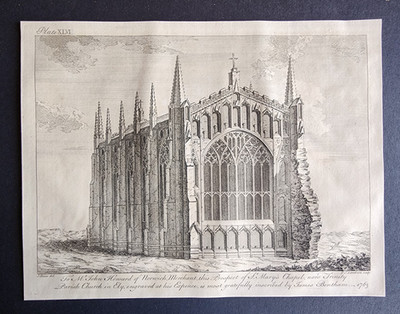 Antiker Druck von 1763 - Lady Chapel of Ely Cathedral - Kupferstich - Lamborn