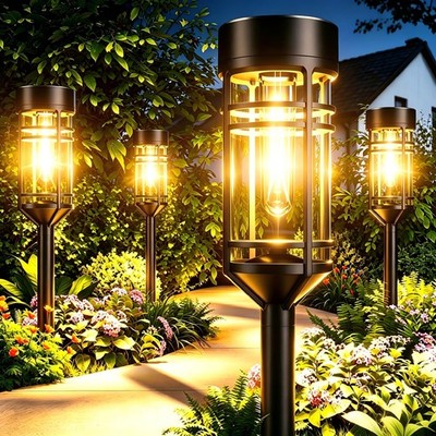 Amzrap Amzarp 8 Pack Solar Garden Lights Bright Led Solar Pathway Lights