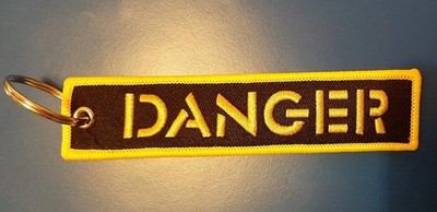 DANGER - Schlüsselanhänger-Schrift gestickt