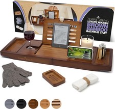 Bamboo Bathroom Accessories, Bath Tray for Tub, at Home Spa Essentials, Board