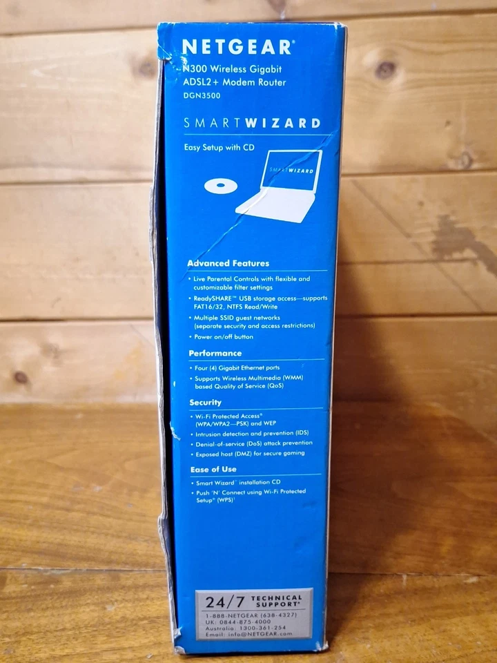 Netgear DGN3500 300 Mbps 4-Port Gigabit Wireless N Router (DGN3500100NAS) - Image 4 of 4