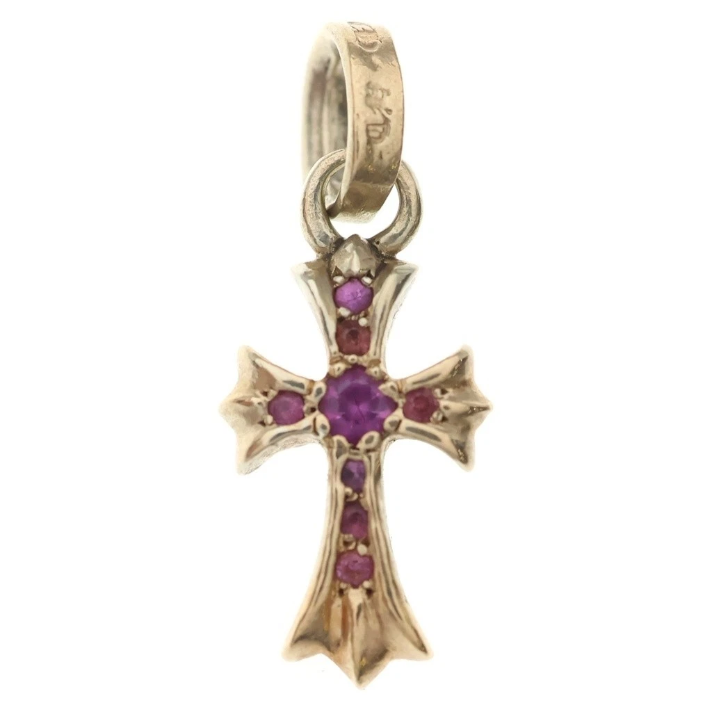 Chrome Hearts CRS BBYFAT P SAP P Pendant Top Pink Sapphire 22K Gold P0079358