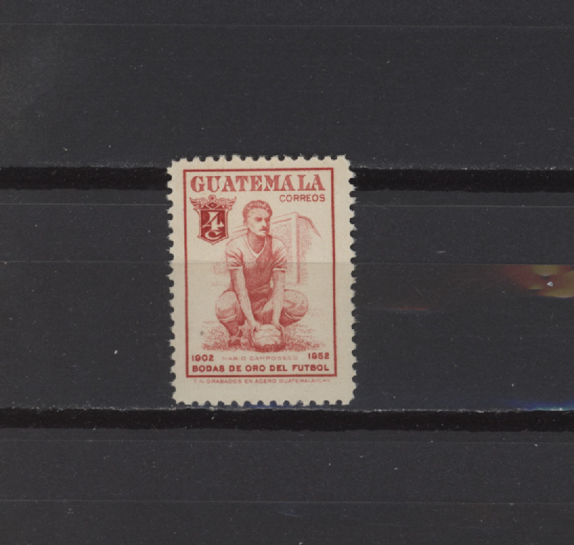 S55346 GUATEMALA 1956 MNH 50 Years Of Soccer In Guatemala 1V Mario Camposeco