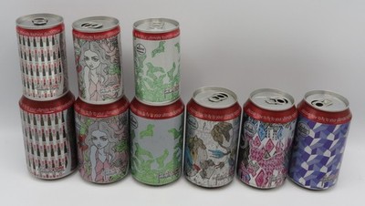 complete set of 9 cans COKE LIGHT FASHION FLIGHT Coca-Cola Light, Belgium 2007