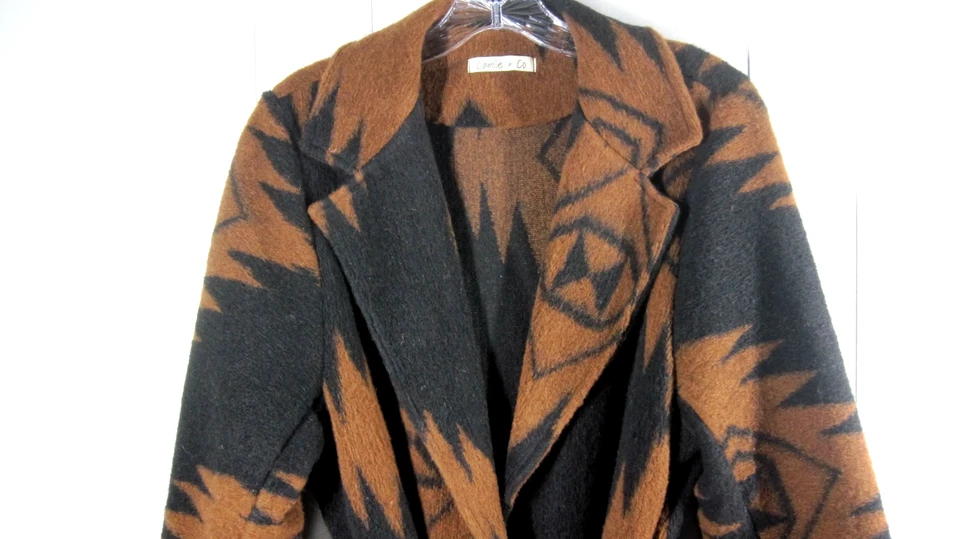 Camille & Co Chaqueta Para Mujer L Mezcla de Lana Azteca Flecos Dobladillo Vaquero del Suroeste Foto 3 de 4