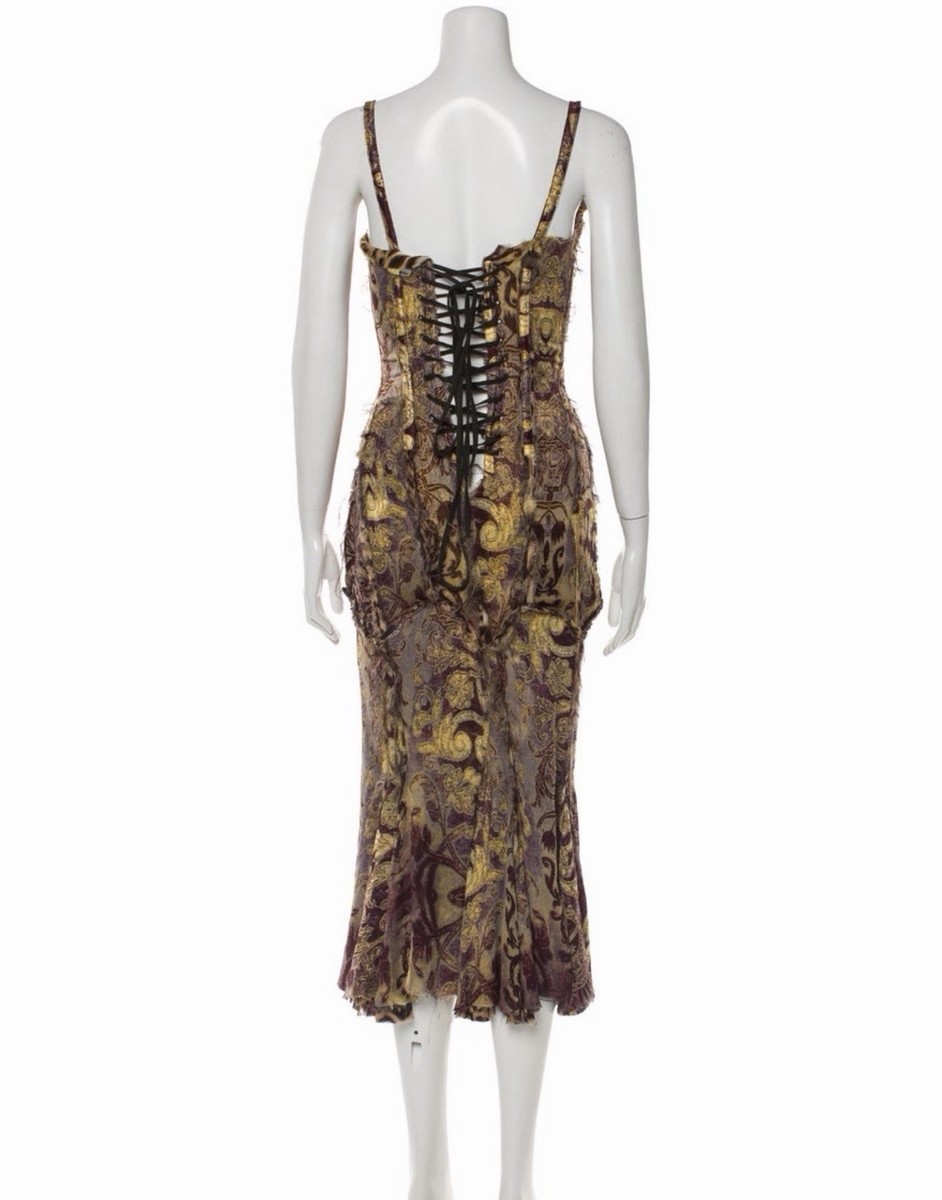 Vintage Roberto Cavalli Fall/Winter 2004 Silk Corset Dress | eBay