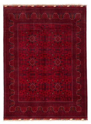 Traditional Hand-Knotted Geometric Area Rug 5'0'' x 6'8'' Oriental Wool Carpet