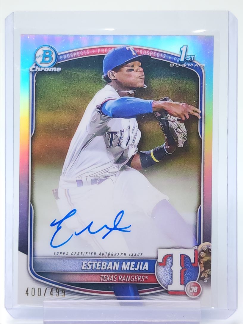 ESTEBAN MEJIA 2025 BOWMAN CHROME 1ST AUTOGRAPH REFRACTOR AUTO /499 Q0902