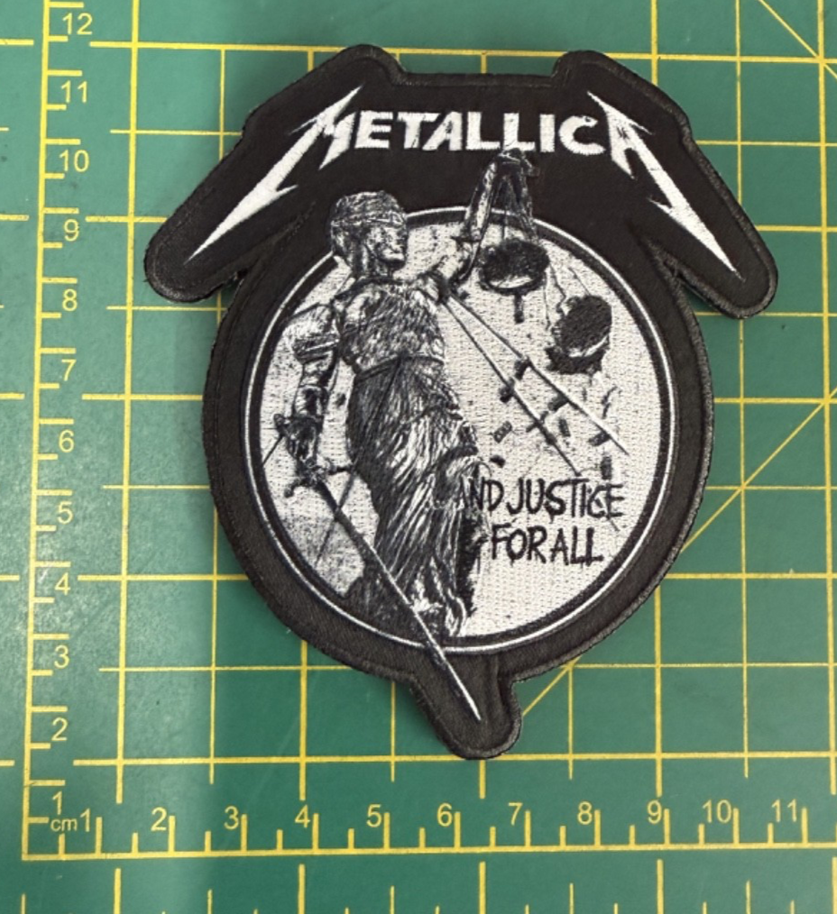 Metallica And Justice For All Mono Woven Sew Or Iron On Patch Official