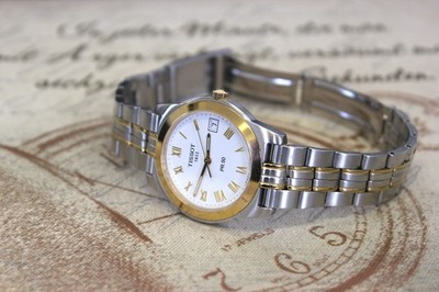 Tissot PR 50 Quartz J376/476 bicolor Saphir Glas Herren Armbanduhr wrist watch