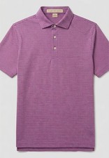 Holderness Bourne Golf Polo Mens XL Purple Striped Performance Tailored Fit