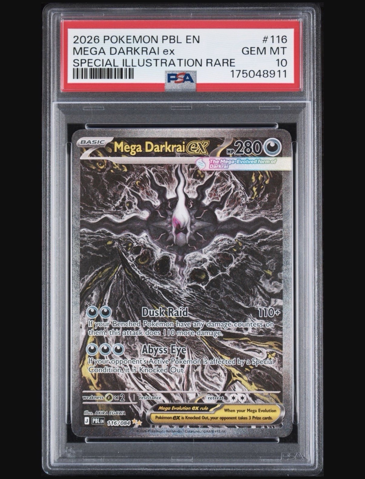 Mega Darkrai ex 116/084 Me05 Pitch Black PSA 10 SIR Foil English 2026