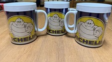 3 Vintage Michelin Tire Coffee Mug Thermo-Serv Plastic Promo Mug Lot Made in USA