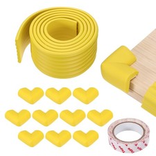6.5 ft x 3.15 Inch Edge Corner Protector with 10 Corners, Bright Yellow