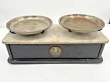 RARE Vintage Antique C.H Throemner Antique Marble Top Pharmacy Scale