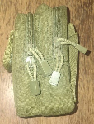 Green MOLLE Tactical Gear Bag Nylon Zip Closure 3 Pockets
