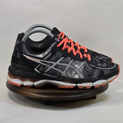 ASICS Gel Kayano 22 Shoes Womens Size 7.5 Black Pink Running Sneakers T597N