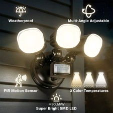 100W LED Flood Light Outdoor Security Light Motion Activated Wall Mounted Wired